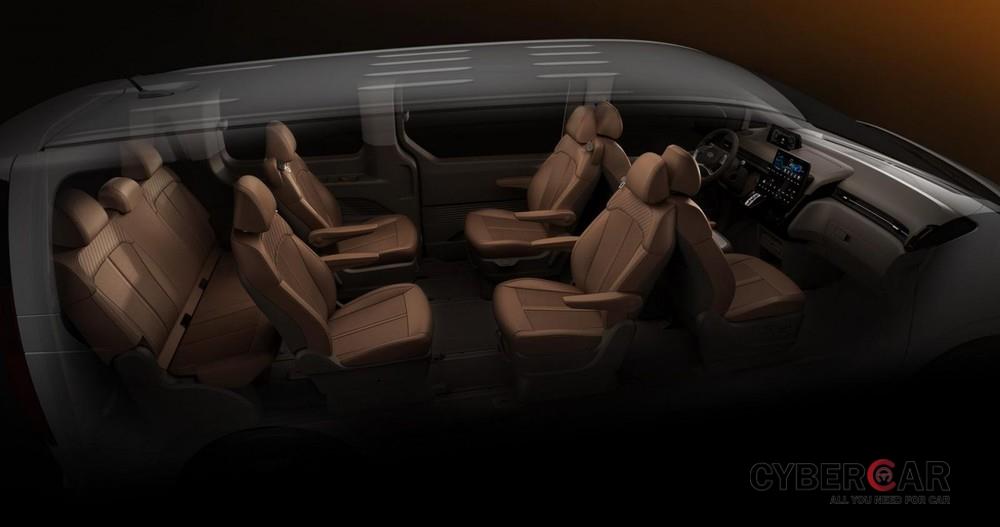 Hàng ghế thứ 2 xoay về phía sau của Hyundai Staria 2021 bản 9 chỗ