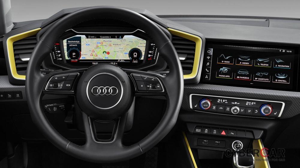 Vô lăng đa chức năng và bảng đồng hồ kỹ thuật số trong Audi A1 2019