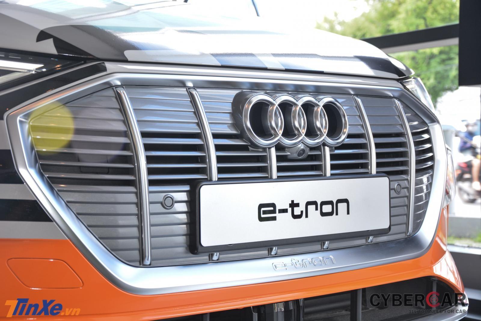 Audi e-tron mang lưới tản nhiệt khung đơn hình bát giác với các thanh dọc