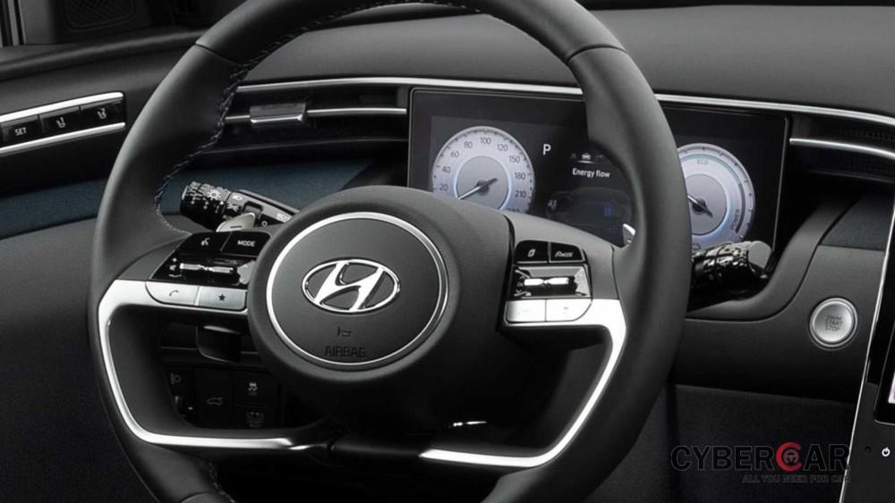 Vô lăng và bảng đồng hồ kỹ thuật số của Hyundai Tucson 2021