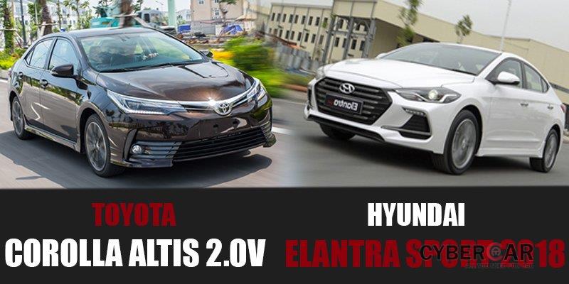 So sánh thông số xe Hyundai Elantra Sport 2018 và Toyota Corolla Altis 2.0V Sport tại Việt Nam	 a1