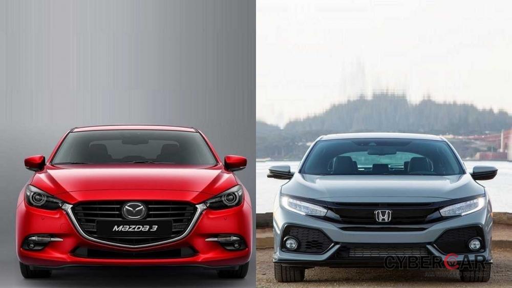 So sánh thông số kỹ thuật xe Honda Civic 1.8E và Mazda 3 2.0L a1