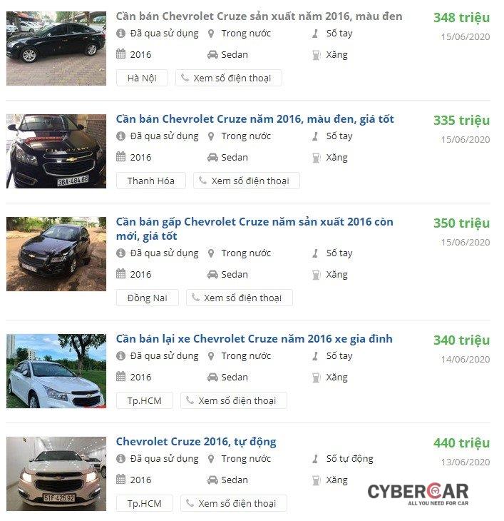 Chevrolet Cruze - Xe hạng C đời 2016 duy nhất có giá trên 300 triệu đồng...