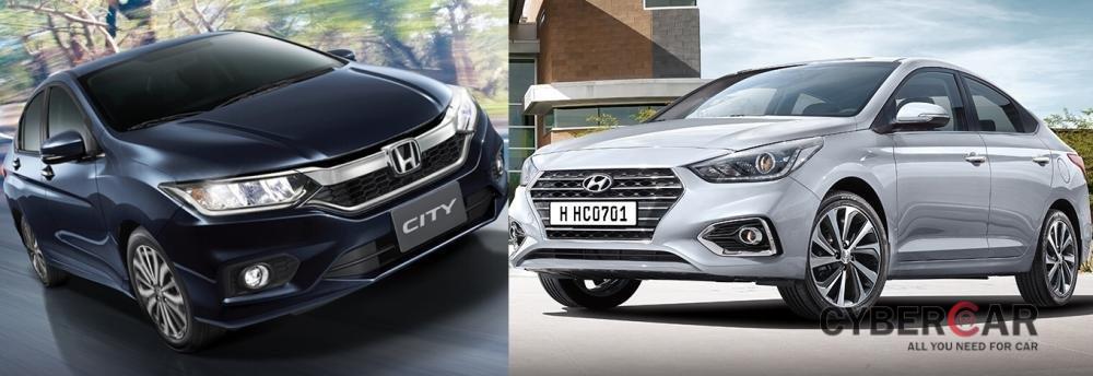Honda City và Hyundai Accent đang bán tại Việt Nam...
