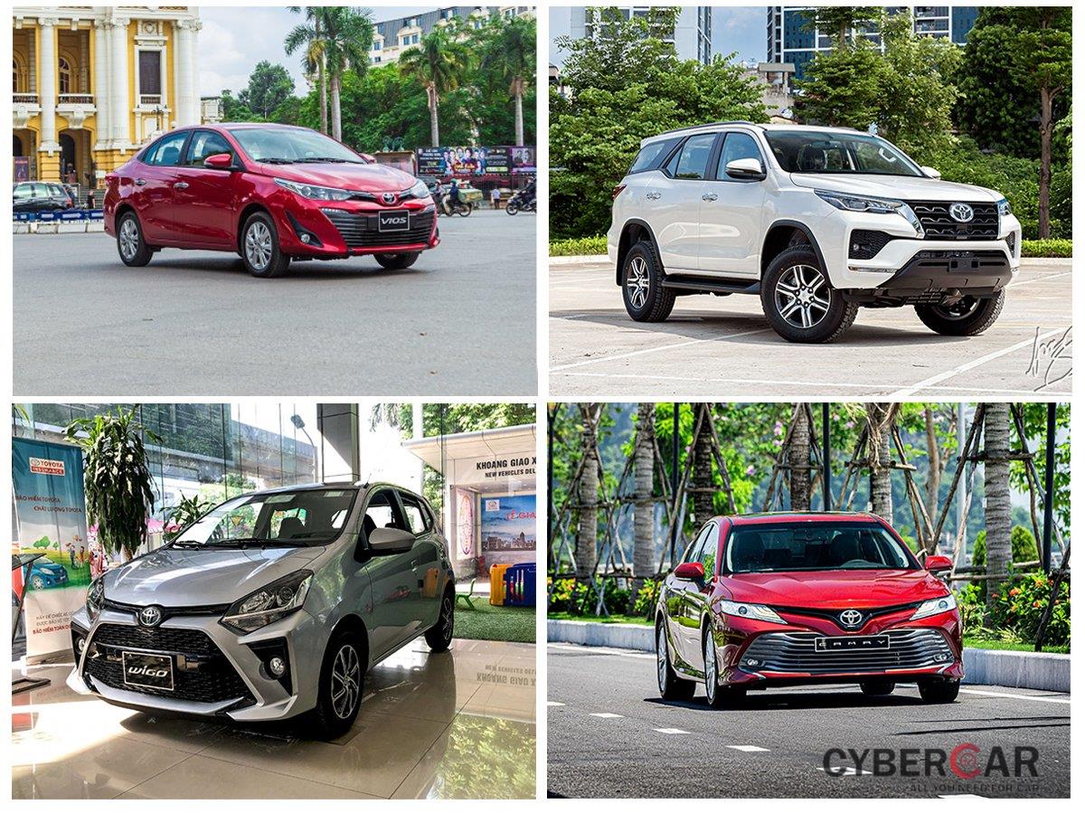 Các mẫu xe của Toyota tại thị trường Việt Nam.
