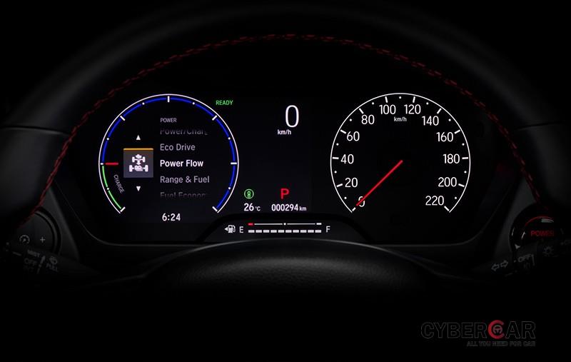 Honda City Hatchback e:HEV RS có bảng đồng hồ với màn hình 7 inch