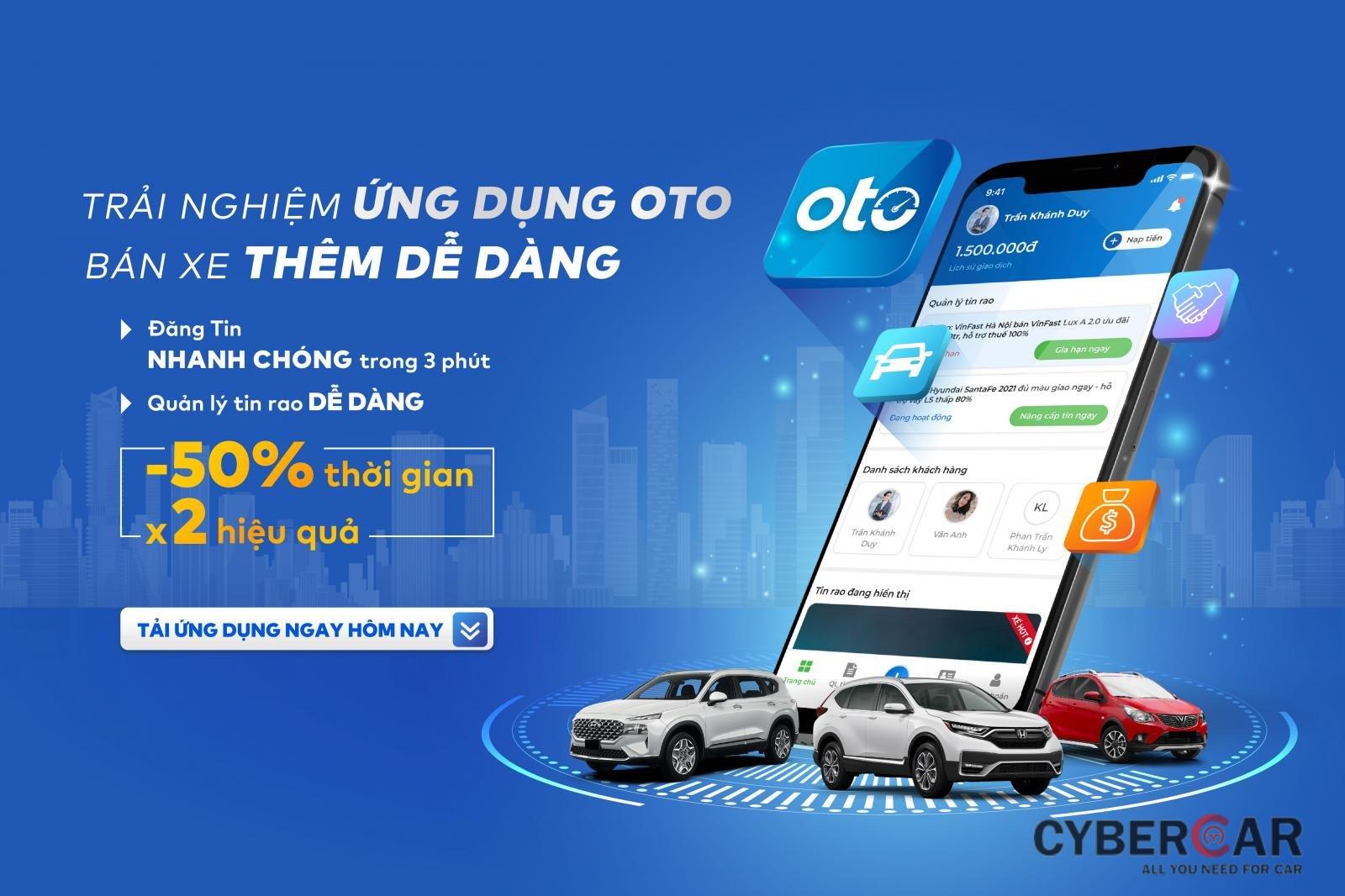 Phiên bản điện thoại của oto.com.vn với nhiều tính năng ưu việt cho các nhà kinh doanh xe chuyên nghiệp.