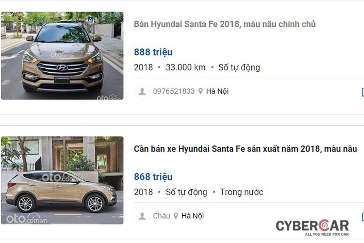 Giá xe Hyundai Santa Fe 2018.
