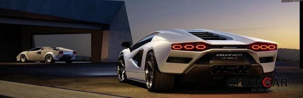 Lamborghini Countach 2022 được trang bị đèn hậu với tạo hình lục giác bên trong